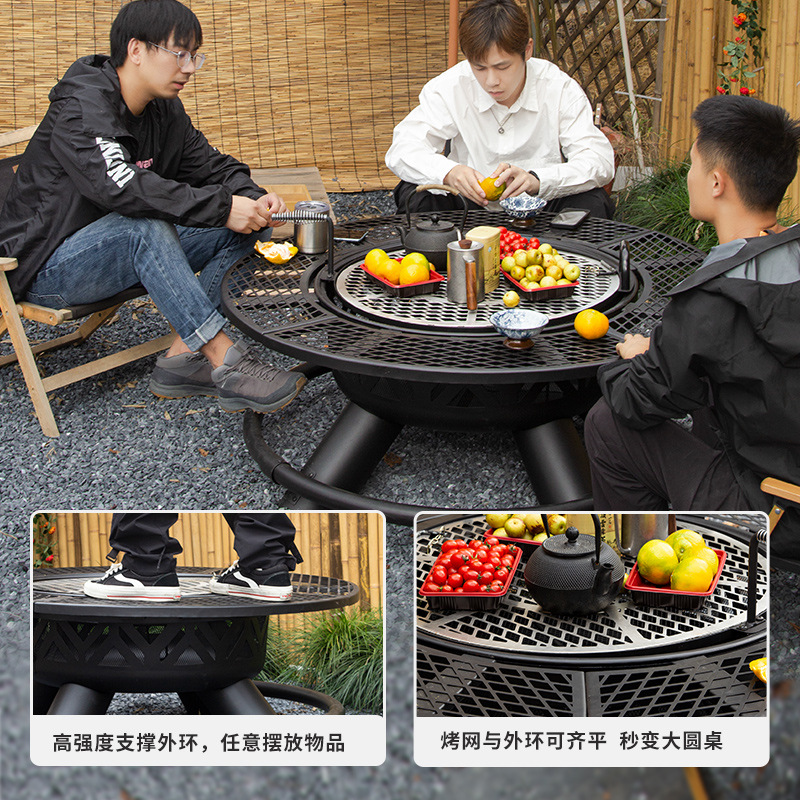 parrilla de leña hogar hoguera horno cercano para hervir té horno de calefacción de leña patio carbón de madera horno de mesa carbón