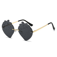 个性无框仙桃太阳镜男女潮舞会派对凹造型墨镜嘻哈眼镜