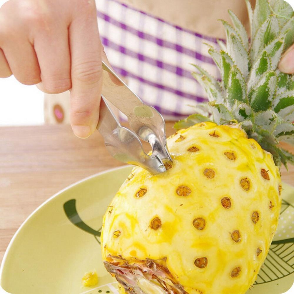 Manufacturer wholesale stainless steel pineapple eye remover fruit peeler blade seed remover clip eye digging tool pineapple hole digger