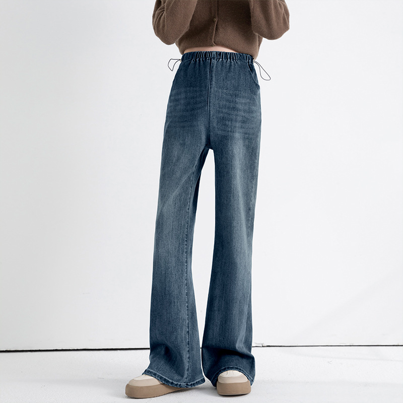 Maternity bell-bottom pants for spring and autumn, elastic side drawstring jeans, 2026 vintage slim-fit flared trousers Maternity bell-bottom pants for spring and autumn, elastic side drawstring jeans, 2026 vintage slim-fit flared trousers