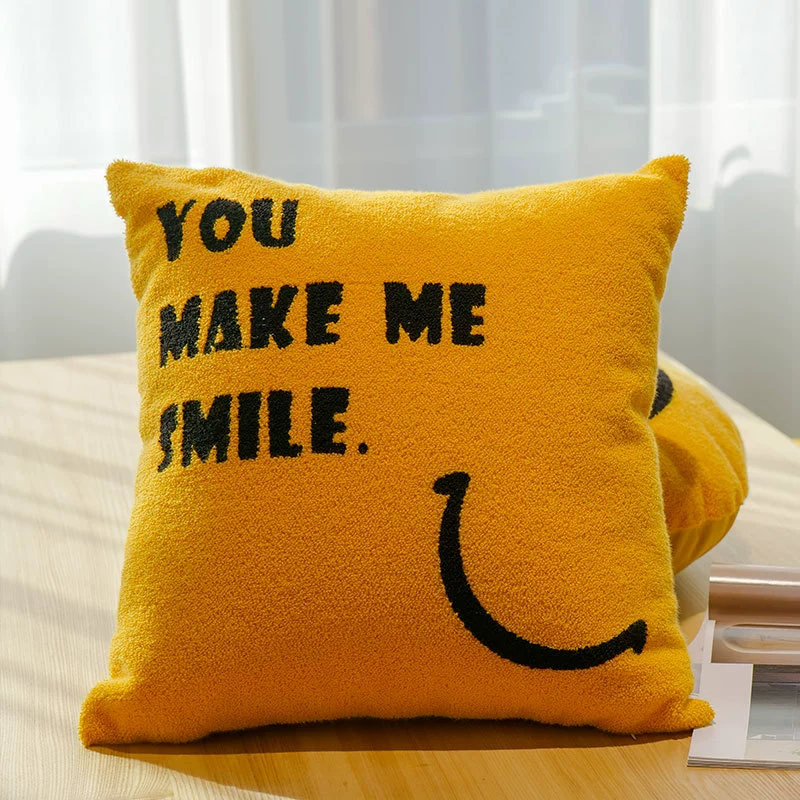 Fresh pillow, cream square small pillowcase solar-powered for bed, flowered