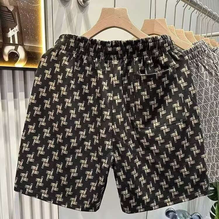 Men's Light Luxury Print Casual 5-Pocket Shorts Quick Dry Skin Friendly Summer Outdoor Beach Wear_viptrois.com