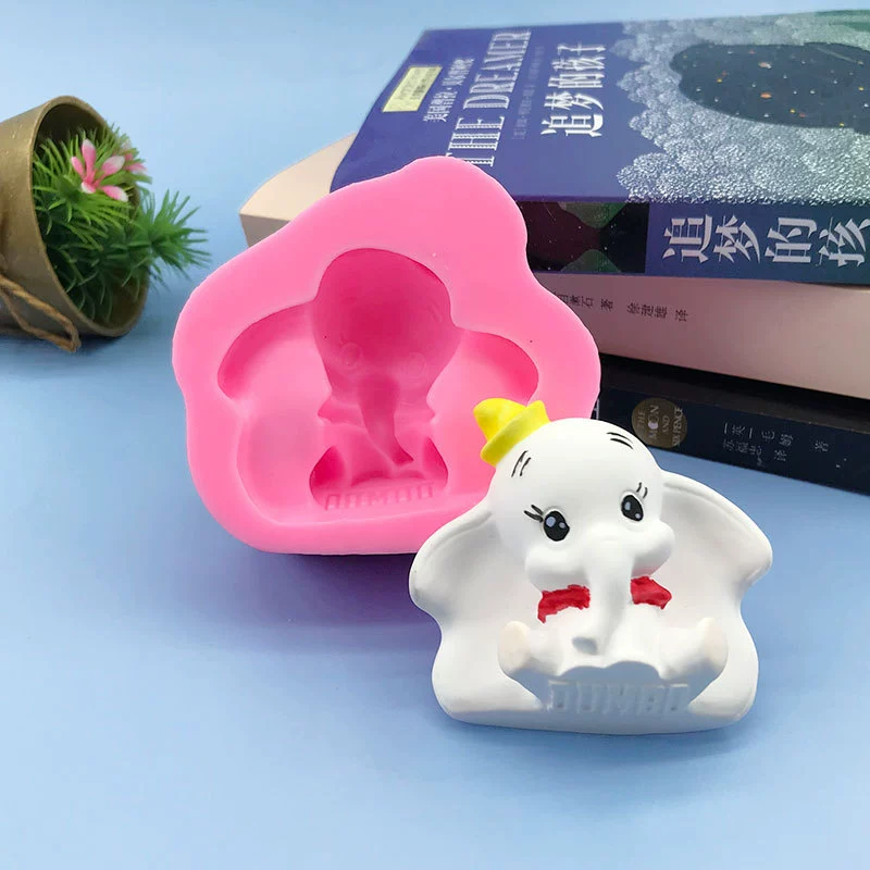 Cartoon flying elephant, silicone mold, acrylic fondant for photo sessions, handmade, ice cream