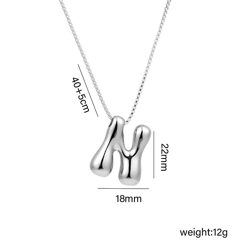 12g Weight Vacuum Plating Gold Plating Process White Gold Plated Plating Material Copper Pendant Material Pendant Necklace Classification Copper Chain Material 1 Piece Quantity Daily Occasion Copper Material Letter Pattern Women's Gender Plating Design Basic Style Copper White Gold Plated Basic Plating Letter Pendant Necklace 14