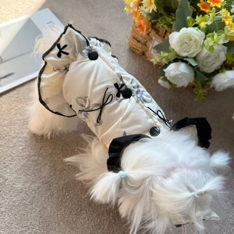 秋冬款狗狗泰迪犬小体比熊博美秋冬保暖可爱宠物猫咪加绒加厚棉裙|undefined