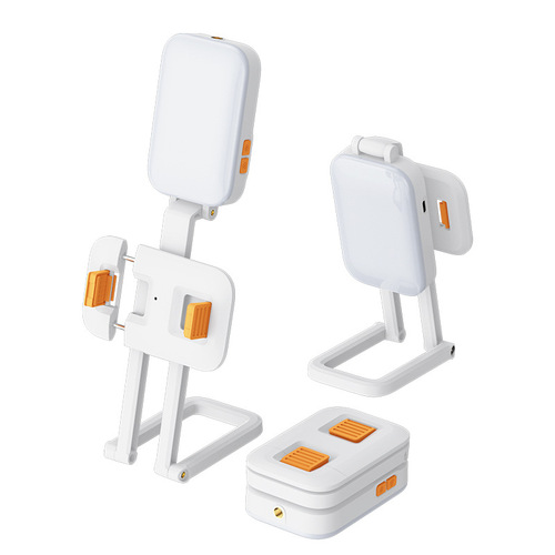 New RGB fill light desktop integrated folding mobile phone holder live broadcast three-color beauty outdoor LED pocket light
