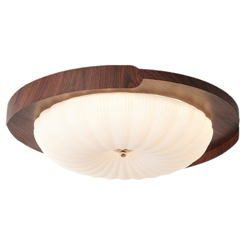 Lámpara de techo de dormitorio Lámpara de dormitorio principal de grano de madera de nogal retro de estilo antiguo Guangdong Zhongshan Lámpara de habitación de estilo japonés