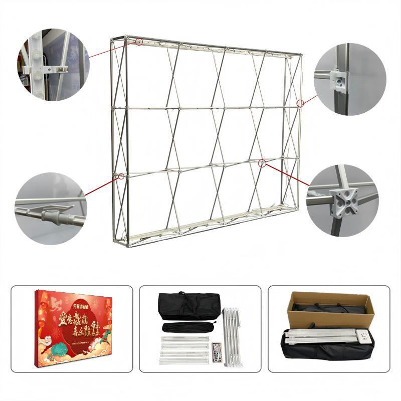 Caja de lámpara de red de tracción de luz LED plegable portátil universal en el país y en el extranjero estante de exhibición de red de tracción de fondo luminoso estante de pared