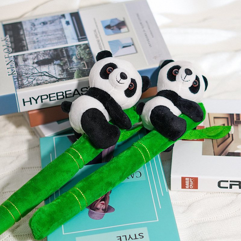 Boutique Panda Bamboo Massage Stick in stock Doll Zoo Scenic Spot Souvenir Plush Bamboo Panda