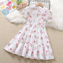 女童夏裝連衣裙2023夏季新款潮韓版女孩中大童裙子兒童碎花裙洋氣