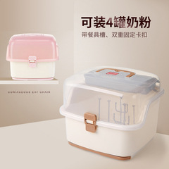 ポータブル哺乳瓶収納ボックスプラスチック赤ちゃん食器粉ミルクケース子供用品防塵収納棚