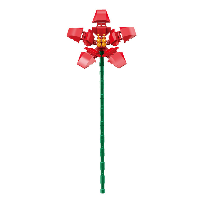 钻马积木花永生花束抱抱桶仿真花小颗粒积木DIY玩具七夕女生礼物|undefined