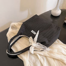 CAYA松弛感单肩包包女新款大容量帆布手提袋大学生通勤腋下托特包