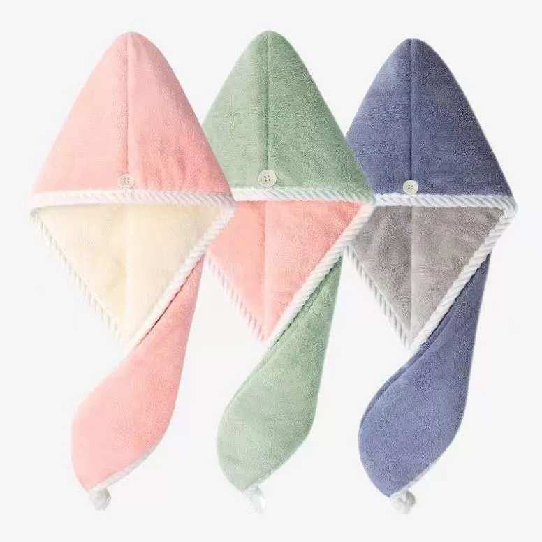 Coral hair towel, soft quick dry shower cap, increased thickness, water absorbent
