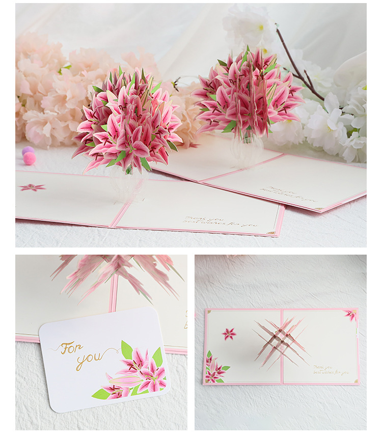 Mother's Day Flower Paper Party Card display picture 2