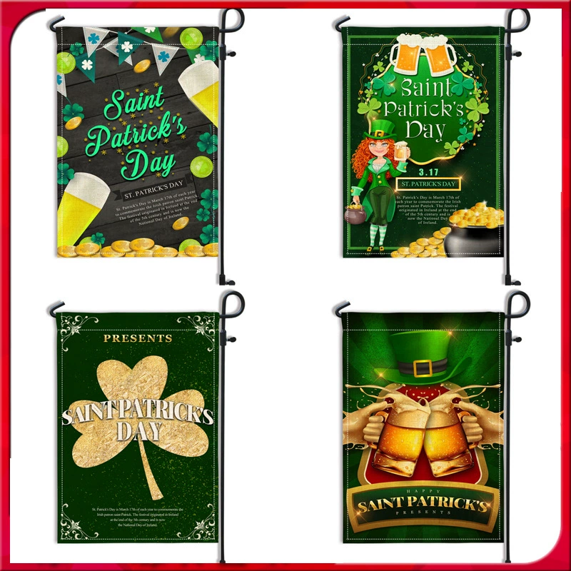 Трансграничный флаг сада Святого Патрика для украшения атмосферы двора двусторонний льняной флаг может сделать карту клиента