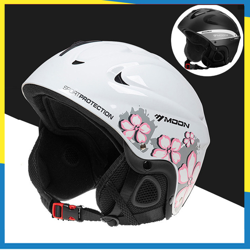 Moon Ski Helmet for Men and Women, Adult Dual-Ski Outdoor Sports Equipment Helmet, Roller Skating Protective Riding Helmet