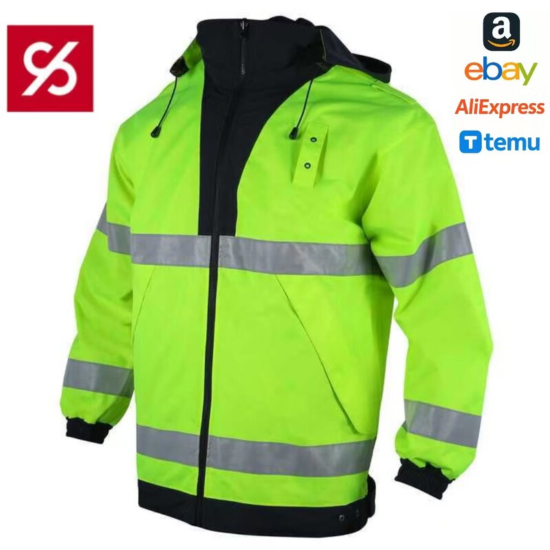 Cross-Border Factory Wholesale Winter Cold-Proof Jackets, High Visibility at Night, Oxford Cloth Waterproof Reflective Clothing, Reflective Jackets