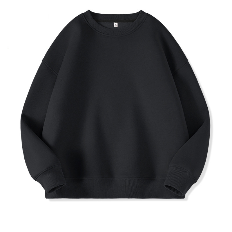 블랙【2607】라운드넥 스웨트셔츠【얇은 단면 350g】