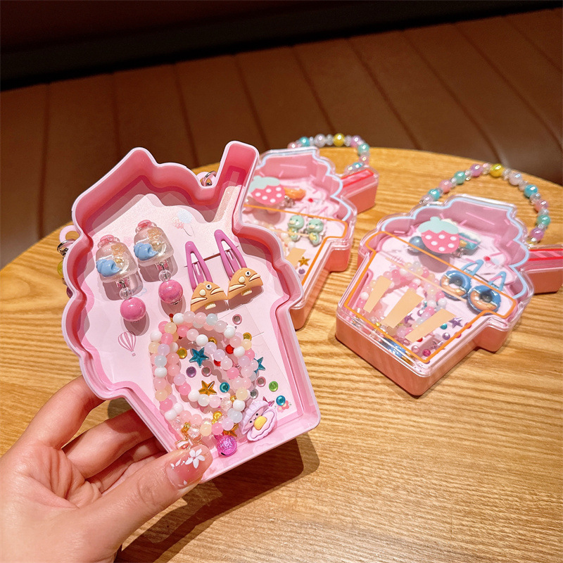 Holiday, Daily Occasion Cartoon Style Cute Cartoon Bow Knot Shell Resin Beaded Kid'S Earrings Necklace