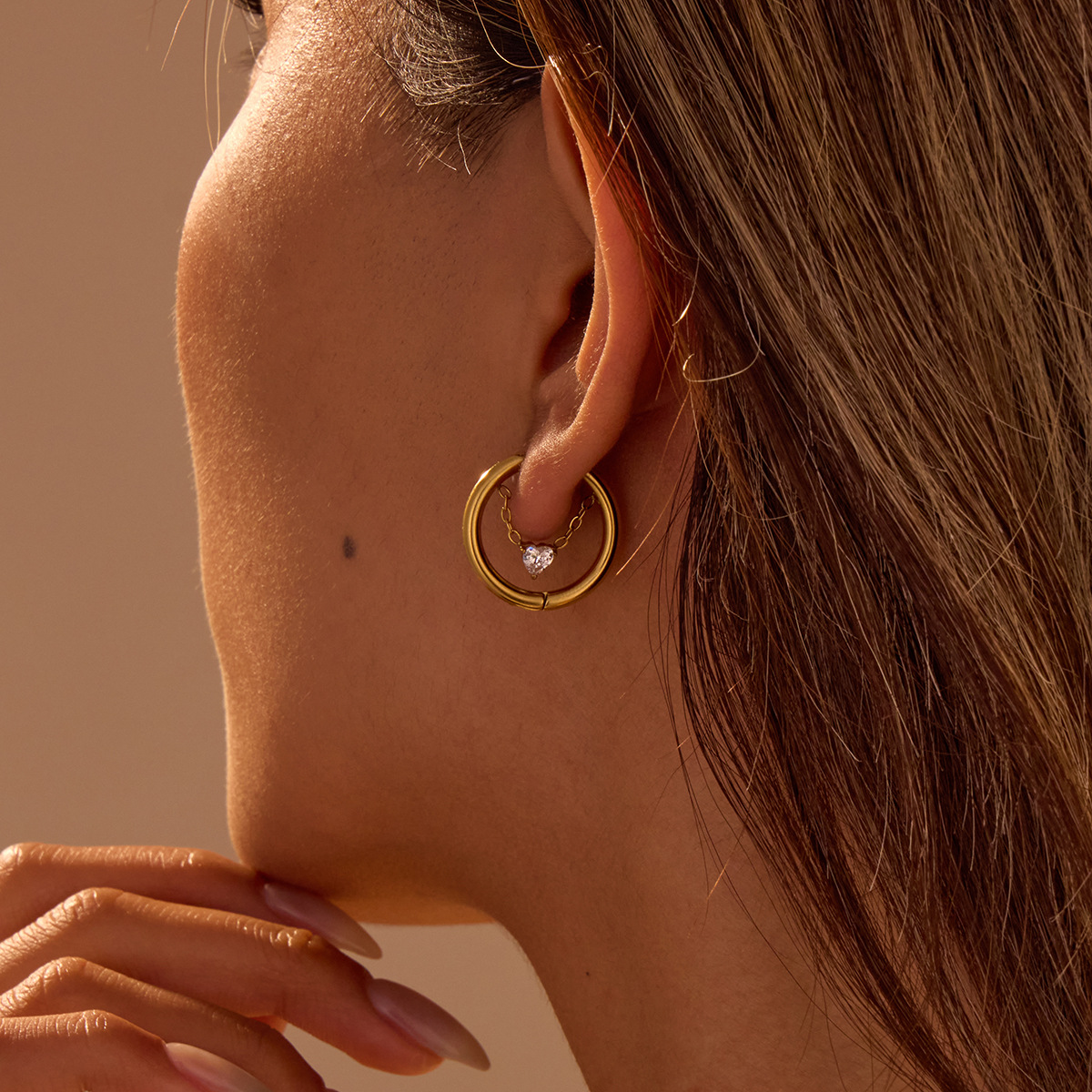 7g Weight 0.03µm-0.05µm Gold Plating Thickness PVD Coated Real Gold Plated 18K Gold Geometric 304 Stainless Steel Classic Style Waterproof Non Tarnish Earrings