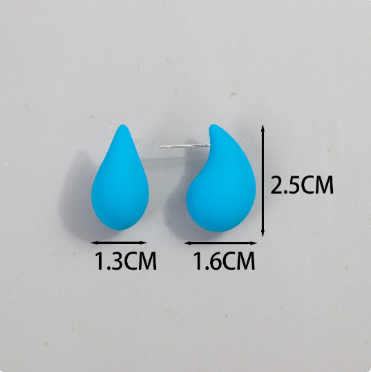 25g Weight Ear Studs Classification 1 Pair Quantity Daily Occasion Acrylic Material Water Droplets Pattern Women's Gender Plating Design IG Style, Classic Style Style 1 Pair IG Style Classic Style Water Droplets Plating Arylic Ear Studs 2