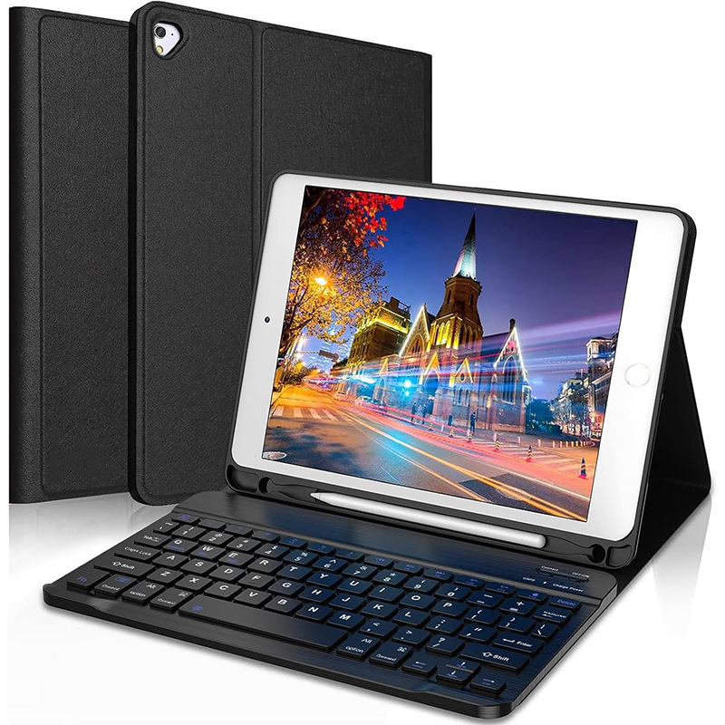 Suitable for iPad Tablet Protective Case Pro110. 9.7inch Detachable Wireless Bluetooth Keyboard Leather Case with Pen Slot