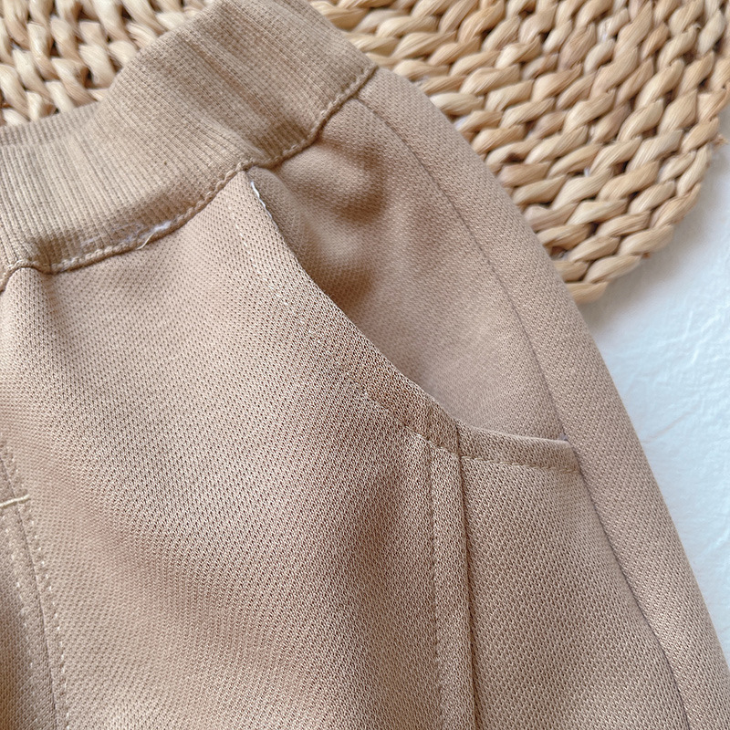 Children's Set 2023 New Polo Collar Sweater for Boys and Girls Cartoon Little Bear Contrast Color Long Sleeve Casual_voghion.com