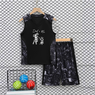 Children's Sportswear Suit, Boy's Summer Vest, Shorts, Two-Piece Mesh Casual Clothing, Cross-Border Tie-Dye Children's Clothing