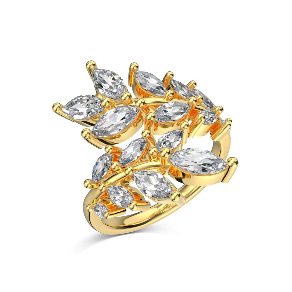 霖琅 Ring, design stone inlay, silver 925 sample, light luxury style