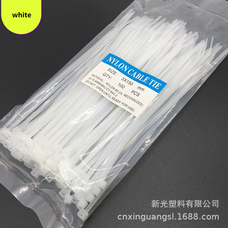 Fabricante de Xinguang bridas de nailon en blanco y negro 3x1003x150 bridas de color bridas de plástico bridas de bridas
