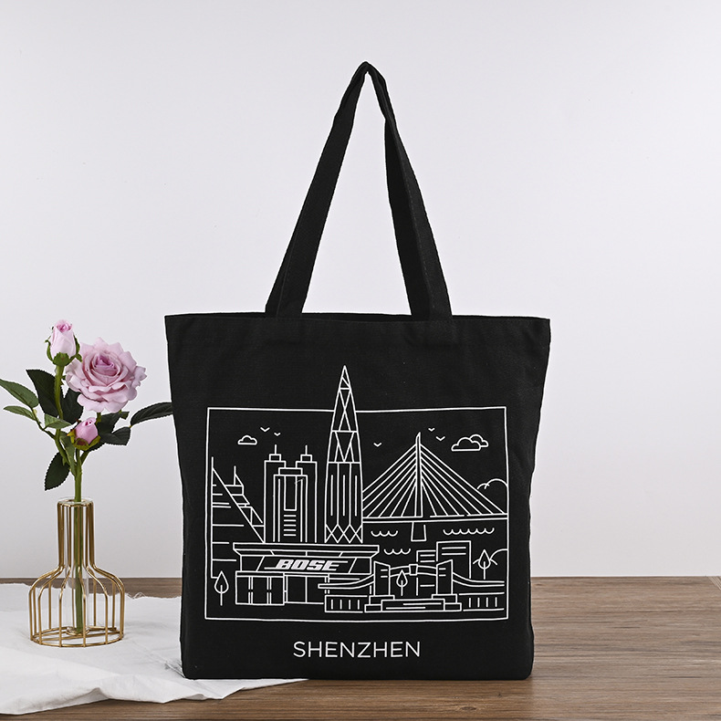 现货空白帆布袋广告宣传手提空白棉布袋时尚单肩购物帆布包