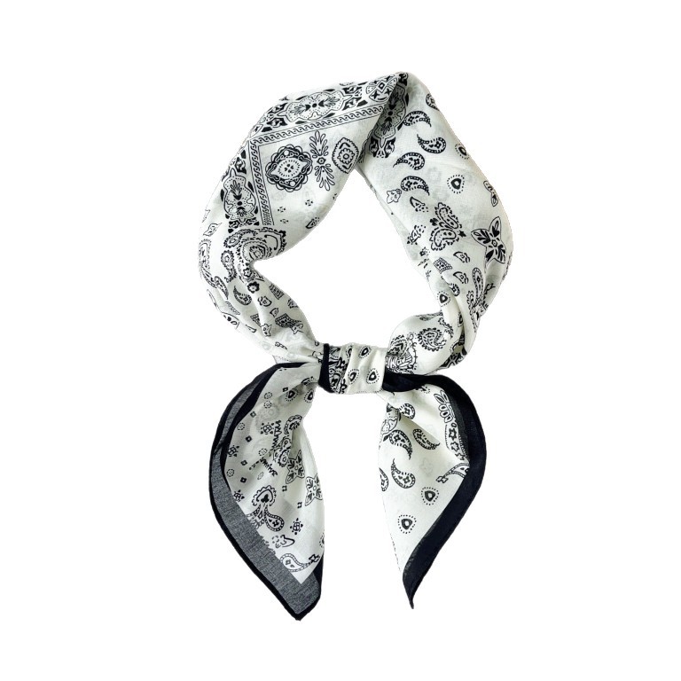 ¡Deja tu propio dinero! Mezcla de algodón puro de seda Los bloggers coreanos recomiendan ins Pañuelo de seda de flores de anacardo literario retro Pañuelo cuadrado pequeño