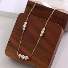 跨境热销K金培育钻石小碎钻项链简约时尚百搭款节日送礼厂家批发