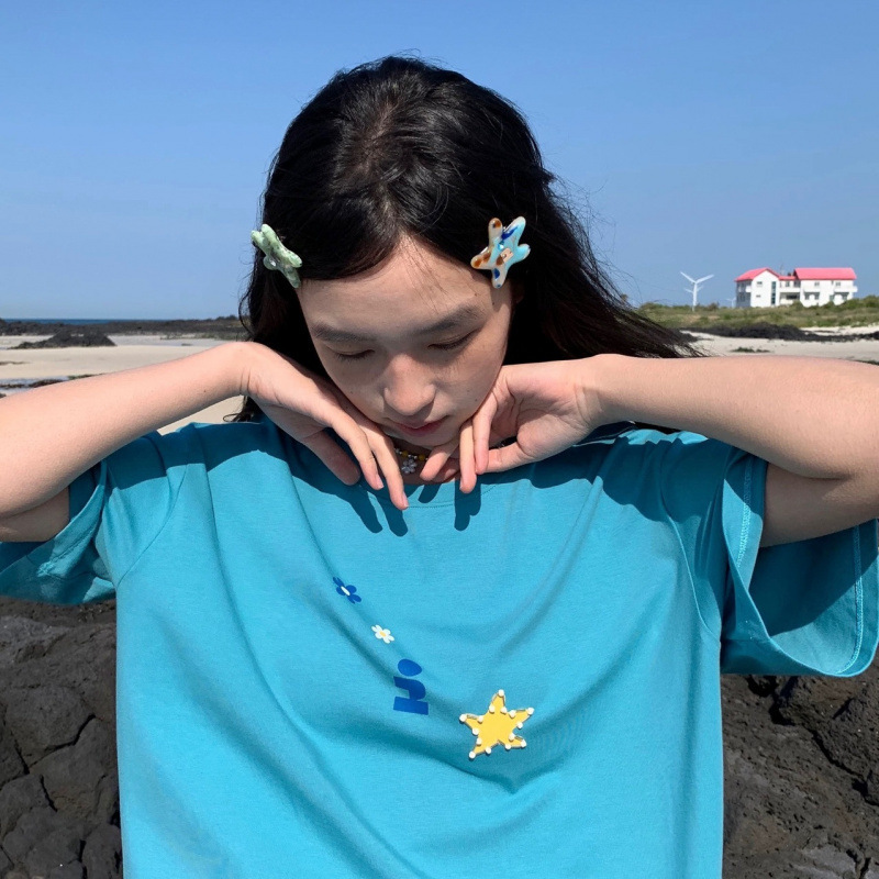 子供っぽくてかわいい「タピスター」カラフルな前髪クリップ、マルチカラーのヒトデヘアエッジクリップ、かわいいヘアピン、ヘアアクセサリー|undefined