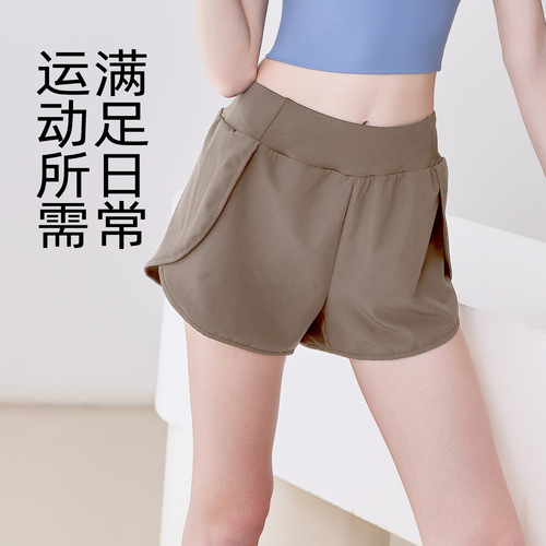 Women's Quick-Dry Two-Piece Athletic Shorts with Breathable Anti-Flash Side Pockets for Running, Fitness, and Yoga