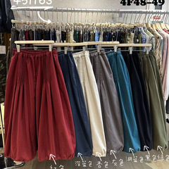 wj2025秋季新款女下装直筒裤日系九分裤宽松女裤ins外贸休闲裤