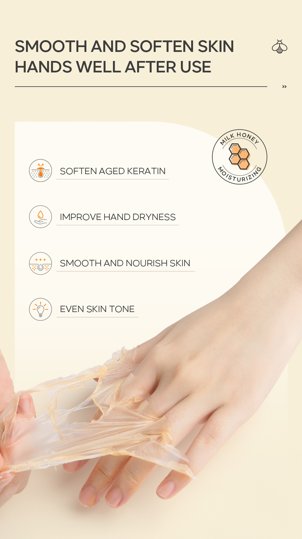 Cross-border QUIYUM milk Honey Hand Wax 50g Moisturizing, hydrating and hydrating hand care skin care products in stock from the manufacturer undefined