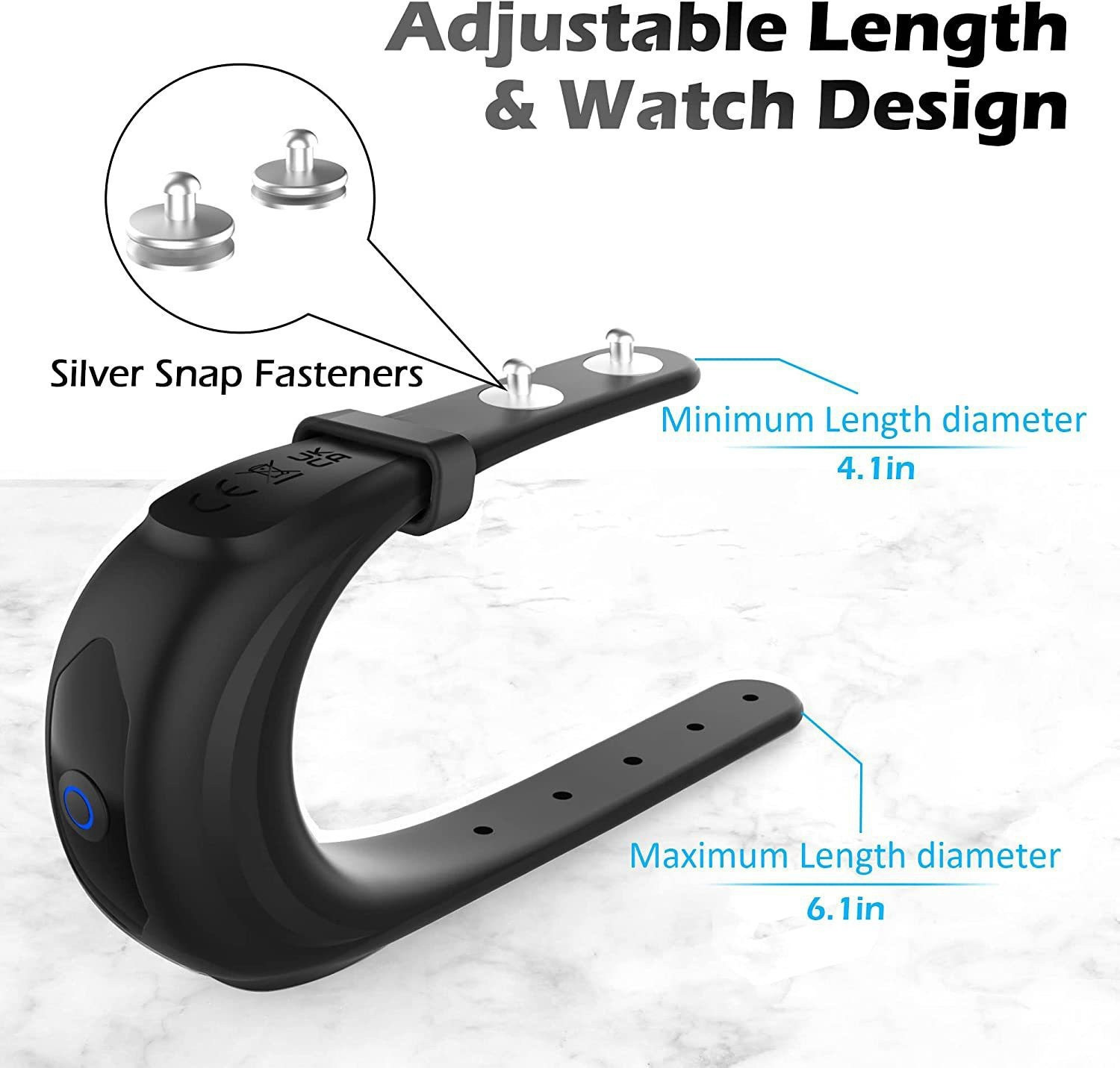 10-Frequency Vibrating Ring with Watch-Lock Design, Magnetic USB Charging, Silicone-ABS Body — detail image 3