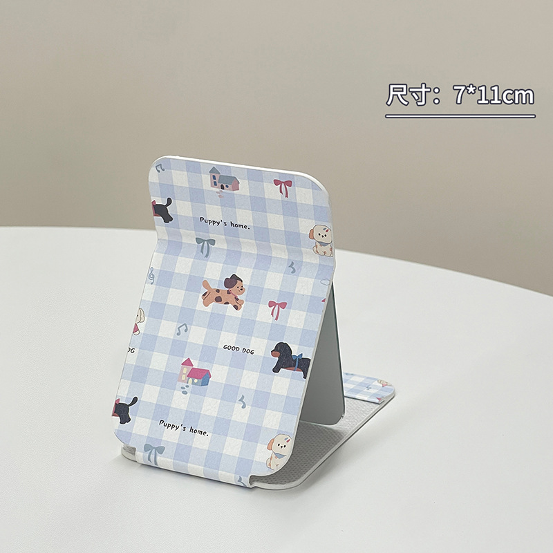 Espejo plegable con lazo para cachorro de rejilla, dormitorio de estudiantes portátil de alto valor, escritorio de escritorio, espejo de tocador de pie, espejo