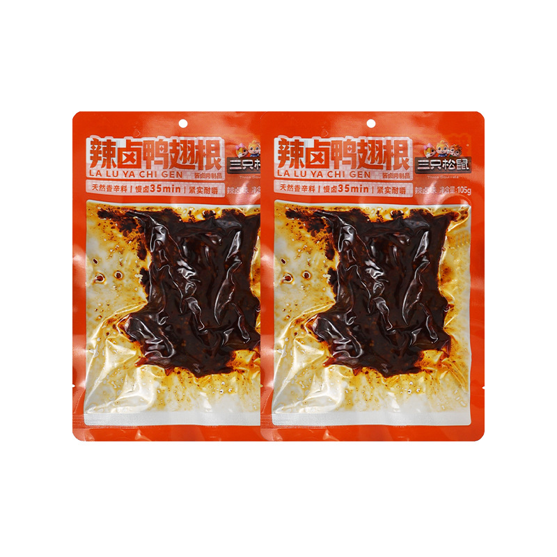 三只松鼠辣卤鸭翅105g卤香鸭翅休闲解馋休闲小零食熟食包邮