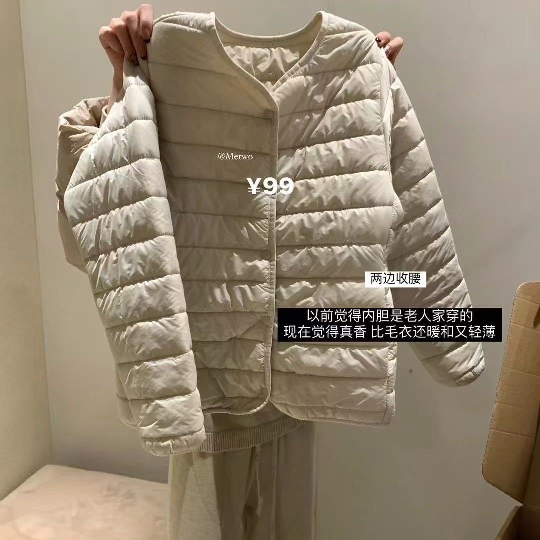 metwo羽绒棉服内胆叠穿在大衣里面非常轻薄舒适亲肤羽绒棉