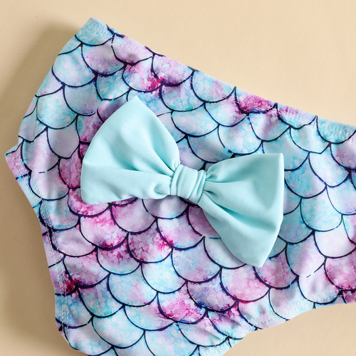 Mermaid baby girl girl tassels split swimming suit sunscreen princess sunscreen dress bubble sleeves upgrade little princess