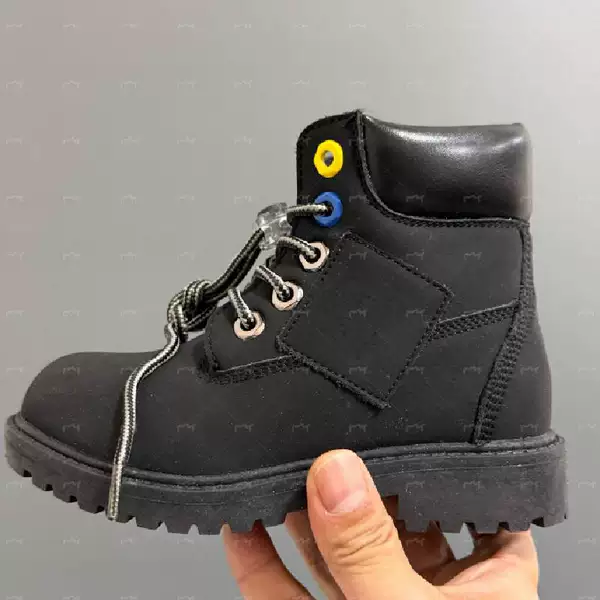 Cross-Border Hot-Selling Children's Leather Boots, Durable High-Top Yellow Boots, Martin Boots, Parent-Child Shoes, Sports Outdoor Children's Shoes, Sizes 26-37