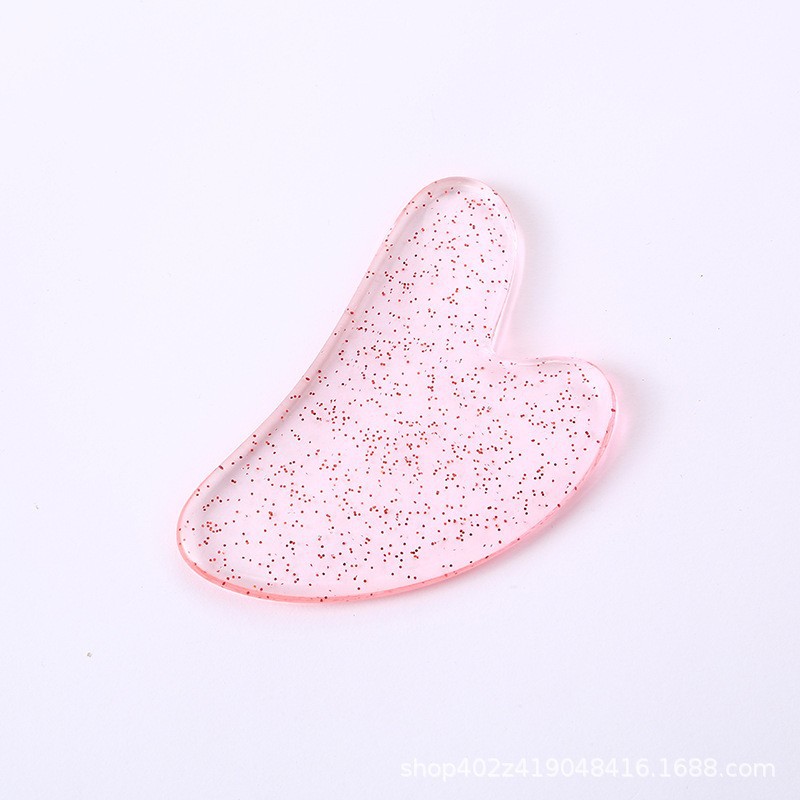 Crystal Heart Gua Sha Facial Massage Tool Resin Scraping Board for Face Lifting and Home Use 8x5cm key features