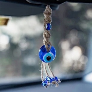Hand-Woven Turkish Blue Eyes Car Car Accessories Devil's Eye Bag Decoration Keychain Pendant