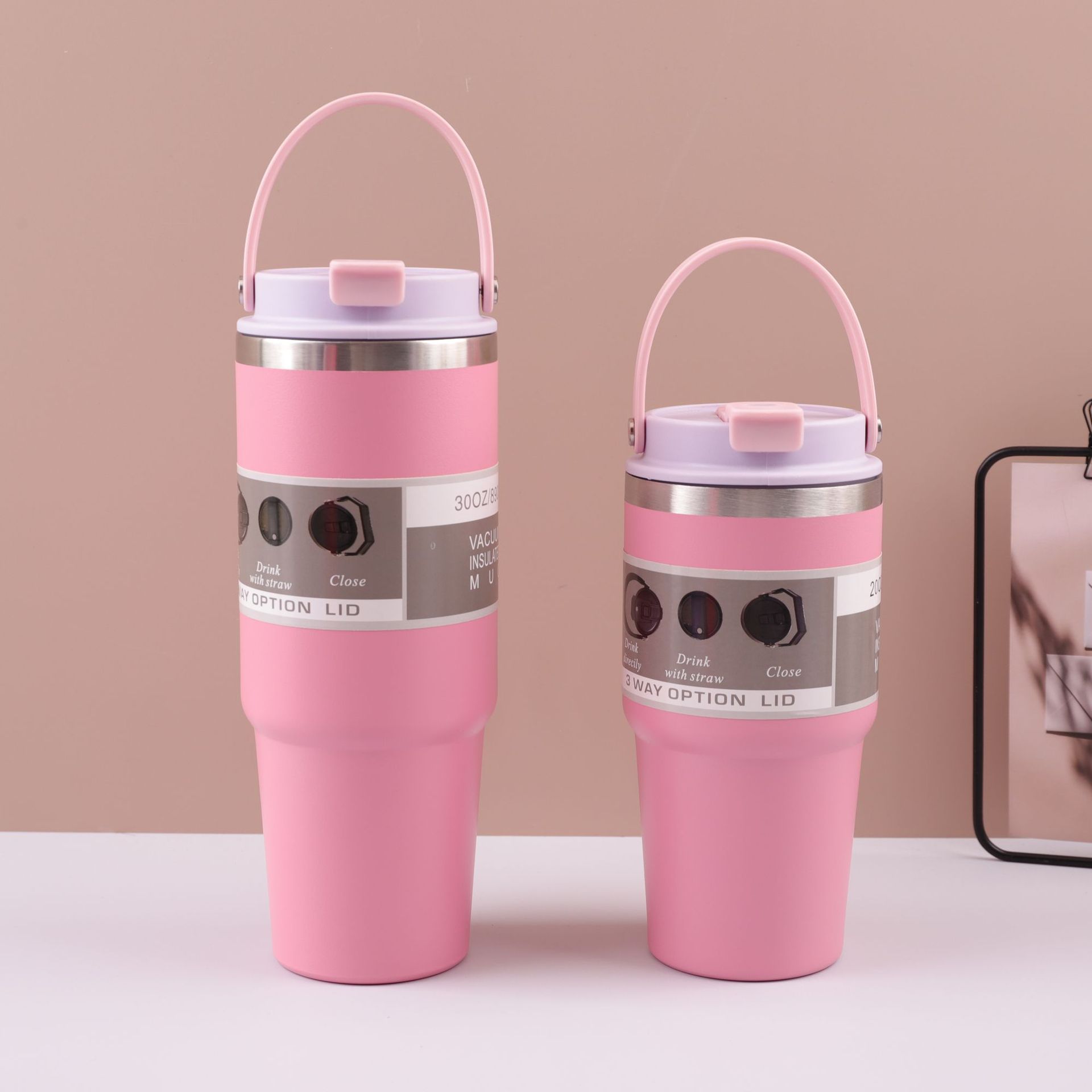 Transfronterizo 304 acero inoxidable silicona portable doble bebida taza de automóvil Big Mac gran capacidad personalizada taza de automóvil