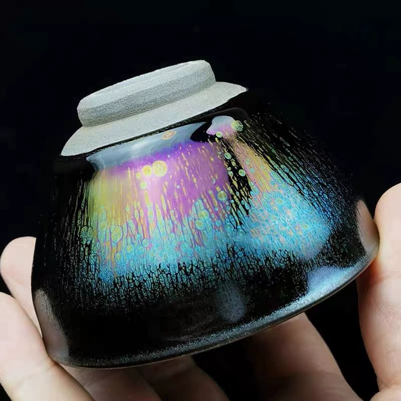 Красочный цвет превращается в Jianyang Jianzhan Tea Cup Tianmu Master Cup Чистая ручная личная специальная корка