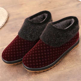 老北京布鞋加绒女鞋老人棉鞋冬季高帮中老年妈妈鞋防滑保暖奶奶鞋