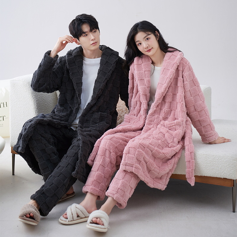 Pijamas de las mujeres de invierno de las mujeres de coral de lana forrado de lana engrosada camisón traje rojo cumpleaños año celebración ropa para el hogar invierno